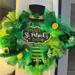 Handmade St. Patrick’s Day themed door hanger/wreath